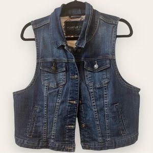 FOREVER 21 - Medium Wash Denim Jean Vest - Plus Size